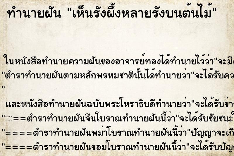 ทำนายฝัน เห็นรังผึ้งหลายรังบนต้นไม้ ทำนายฝัน เห็นรังผึ้งหลายรังบนต้นไม้