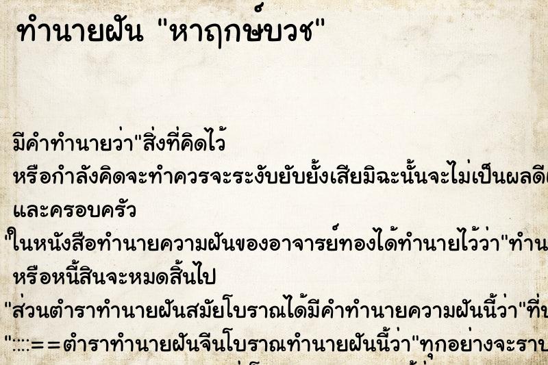 ทำนายฝัน หาฤกษ์บวช