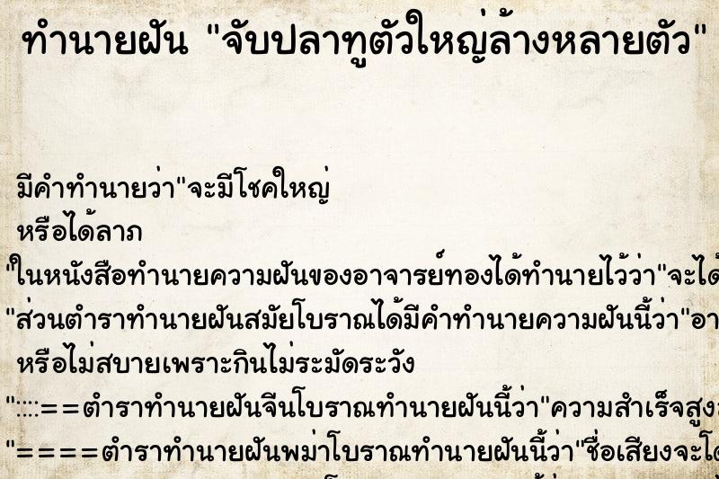 ทำนายฝัน จับปลาทูตัวใหญ่ล้างหลายตัว ทำนายฝัน จับปลาทูตัวใหญ่ล้างหลายตัว
