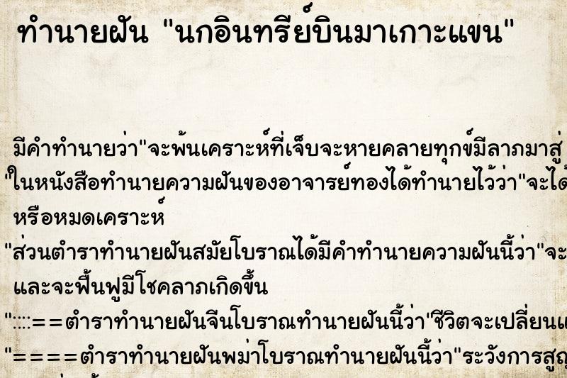 ทำนายฝัน นกอินทรีย์บินมาเกาะแขน ตำราโบราณ แม่นที่สุดในโลก