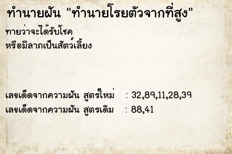 ทำนายฝันทำนายโรยตัวจากที่สูง ทำนายฝันทำนายฝันทำนายโรยตัวจากที่สูง