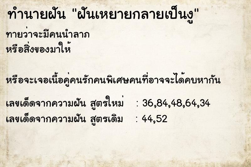 ทำนายฝันฝันเหยายกลายเป็นงู ทำนายฝันทำนายฝันฝันเหยายกลายเป็นงู