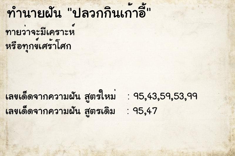 ทำนายฝันทำนายฝันปลวกกินเก้าอี้