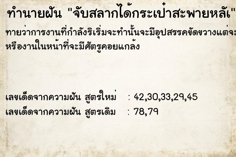 ทำนายฝันทำนายฝันจับสลากได้กระเป๋าสะพายหลัà
