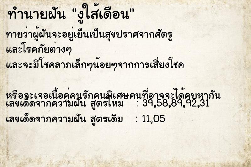 ทำนายฝันงูใส้เดือน ทำนายฝันทำนายฝันงูใส้เดือน