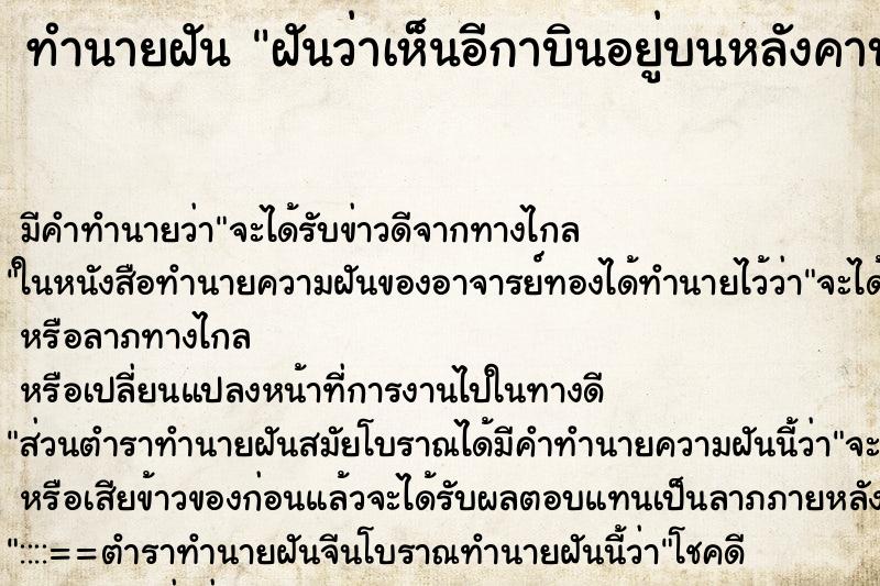 ทำนายฝันฝันว่าเห็นอีกาบินอยู่บนหลังคาบ้าน ทำนายฝันทำนายฝันฝันว่าเห็นอีกาบินอยู่บนหลังคาบ้าน