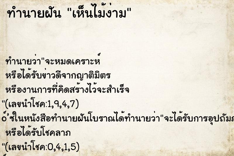 ทำนายฝัน เห็นไม้ง่าม