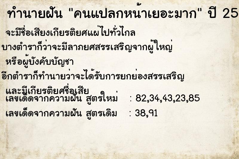 ทำนายฝัน คนแปลกหน้าเยอะมาก ทำนายฝัน คนแปลกหน้าเยอะมาก