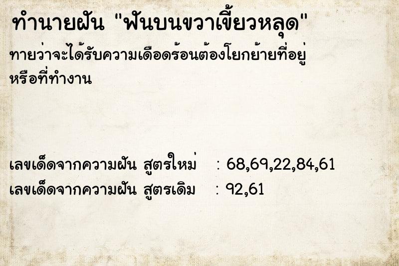 ทำนายฝัน ฟันบนขวาเขี้ยวหลุด ทำนายฝัน ฟันบนขวาเขี้ยวหลุด