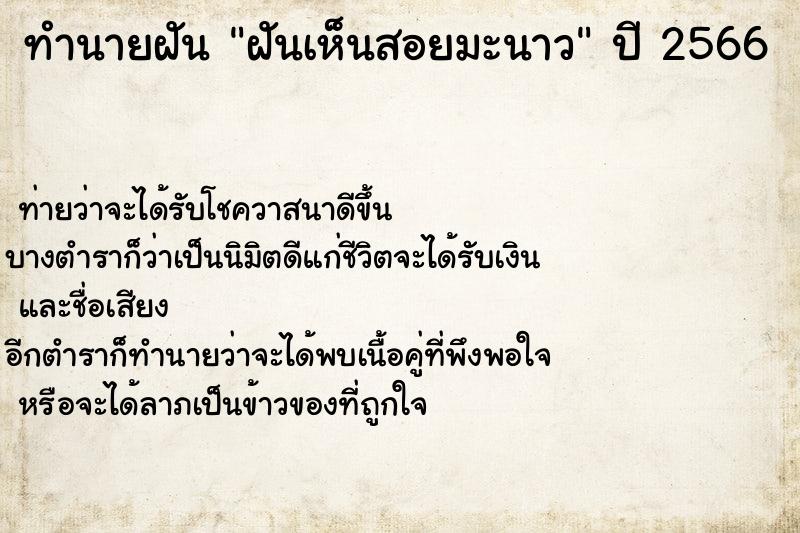 ทำนายฝันฝันเห็นสอยมะนาว ทำนายฝันทำนายฝันฝันเห็นสอยมะนาว