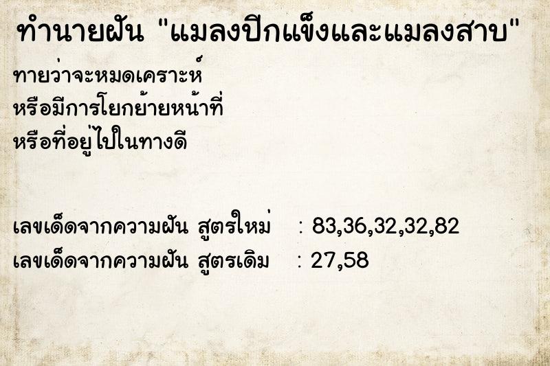 ทำนายฝันแมลงปีกแข็งและแมลงสาบ ทำนายฝันทำนายฝันแมลงปีกแข็งและแมลงสาบ
