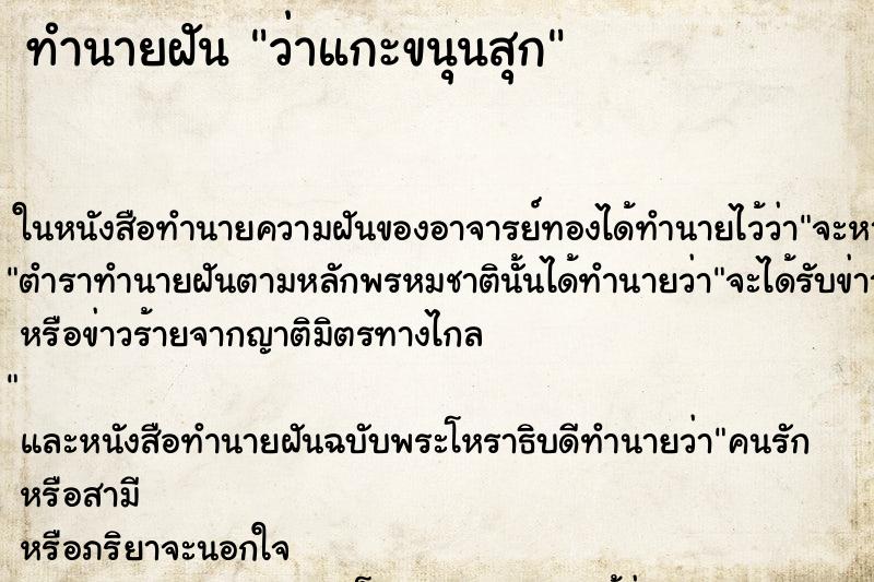 ทำนายฝันว่าแกะขนุนสุก ทำนายฝันทำนายฝันว่าแกะขนุนสุก