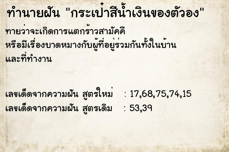 ทำนายฝันทำนายฝันกระเป๋าสีน้ำเงินของตัวอง