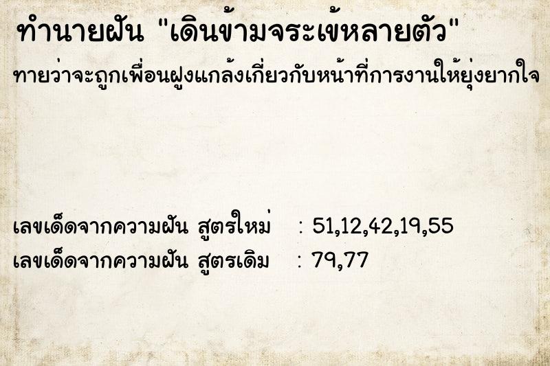 ทำนายฝันทำนายฝันเดินข้ามจระเข้หลายตัว