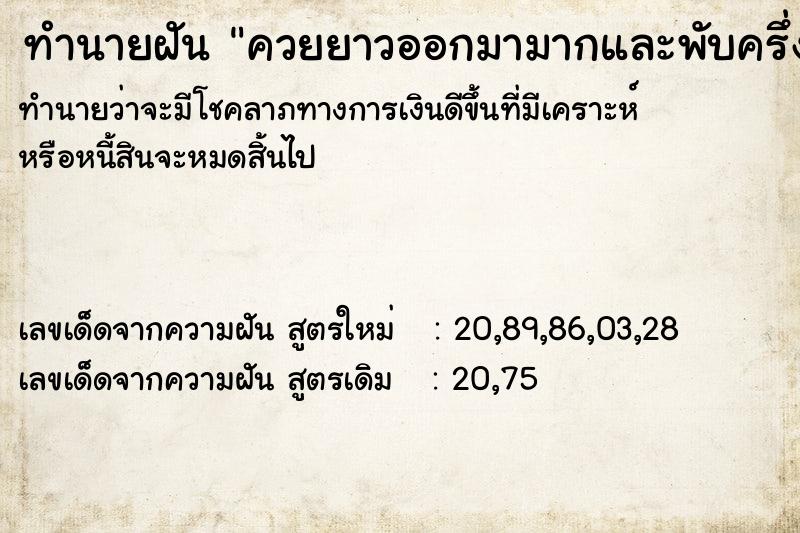 ทำนายฝันควยยาวออกมามากและพับครึ่งได้ ทำนายฝันทำนายฝันควยยาวออกมามากและพับครึ่งได้
