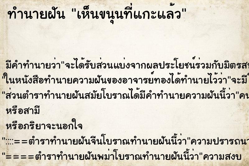ทำนายฝัน เห็นขนุนที่แกะแล้ว ทำนายฝัน เห็นขนุนที่แกะแล้ว