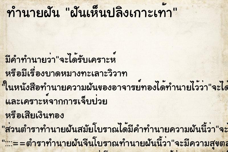 ทำนายฝัน ฝันเห็นปลิงเกาะเท้า ตำราโบราณ แม่นที่สุดในโลก