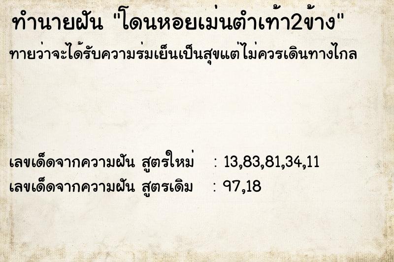 ทำนายฝันทำนายฝันโดนหอยเม่นตำเท้า2ข้าง