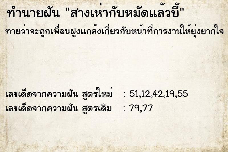 ทำนายฝัน สางเห่ากับหมัดแล้วบี้ ทำนายฝัน สางเห่ากับหมัดแล้วบี้