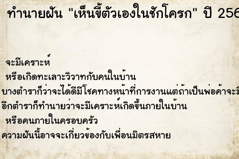 ทำนายฝันเห็นขี้ตัวเองในชักโครก ทำนายฝันทำนายฝันเห็นขี้ตัวเองในชักโครก