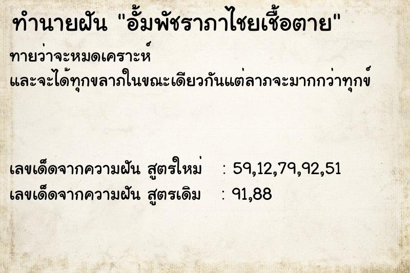 ทำนายฝัน อั้มพัชราภาไชยเชื้อตาย ทำนายฝัน อั้มพัชราภาไชยเชื้อตาย