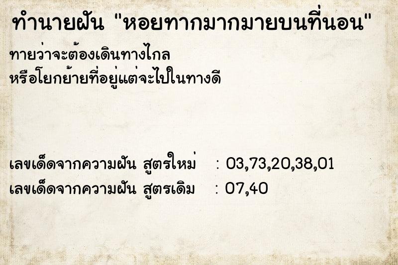 ทำนายฝันทำนายฝันหอยทากมากมายบนที่นอน