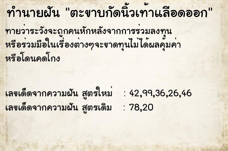 ทำนายฝันตะขาบกัดนิ้วเท้าแลีอดออก ทำนายฝันทำนายฝันตะขาบกัดนิ้วเท้าแลีอดออก