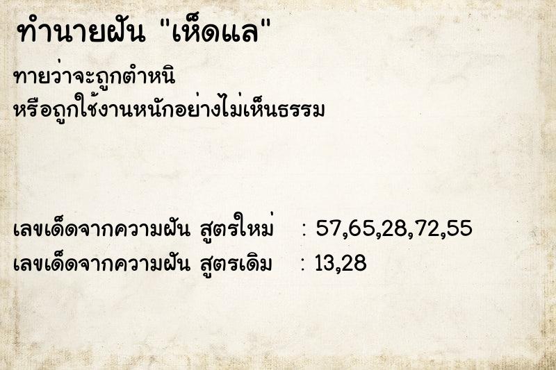 ทำนายฝัน เห็ดแล
