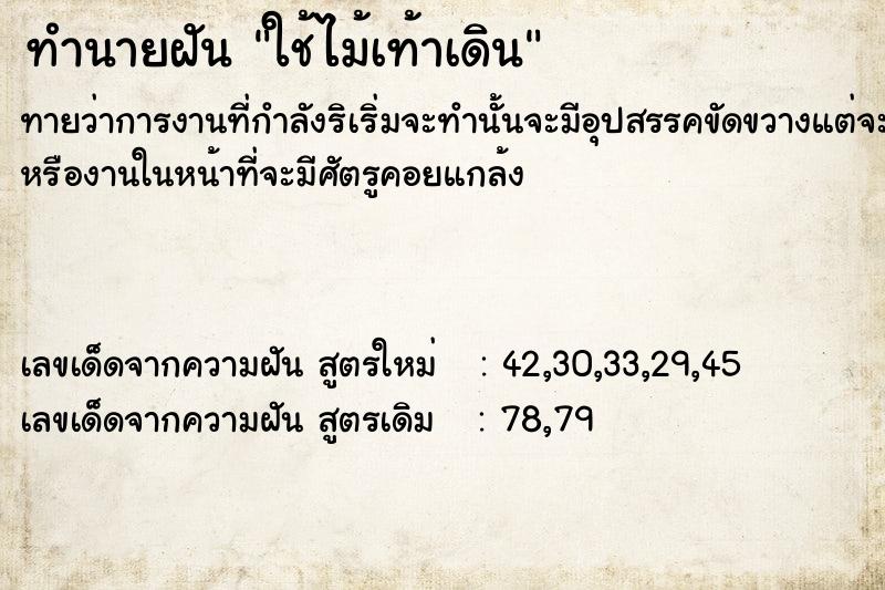 ทำนายฝัน ใช้ไม้เท้าเดิน ทำนายฝัน ใช้ไม้เท้าเดิน