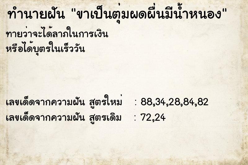ทำนายฝันขาเป็นตุ่มผดผื่นมีน้ำหนอง ทำนายฝันทำนายฝันขาเป็นตุ่มผดผื่นมีน้ำหนอง
