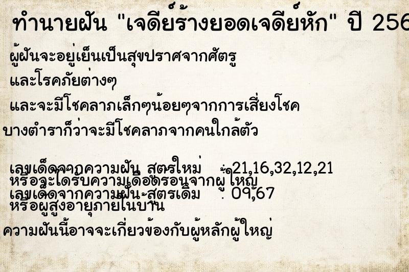ทำนายฝัน เจดีย์ร้างยอดเจดีย์หัก ทำนายฝัน เจดีย์ร้างยอดเจดีย์หัก