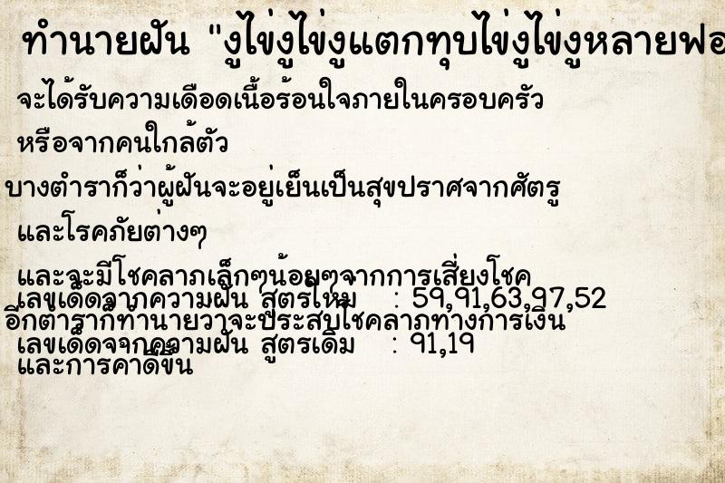 ทำนายฝัน งูไข่งูไข่งูแตกทุบไข่งูไข่งูหลายฟอง ทำนายฝัน งูไข่งูไข่งูแตกทุบไข่งูไข่งูหลายฟอง