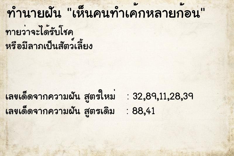 ทำนายฝันเห็นคนทำเค้กหลายก้อน ทำนายฝันทำนายฝันเห็นคนทำเค้กหลายก้อน