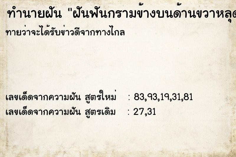 ทำนายฝันฝันฟันกรามข้างบนด้านขวาหลุด3-4ซี ทำนายฝันทำนายฝันฝันฟันกรามข้างบนด้านขวาหลุด3-4ซี