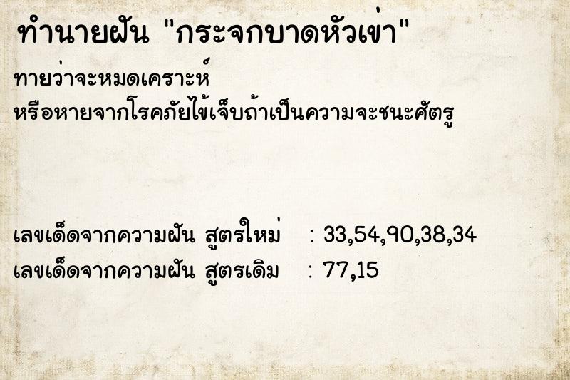 ทำนายฝัน กระจกบาดหัวเข่า ทำนายฝัน กระจกบาดหัวเข่า