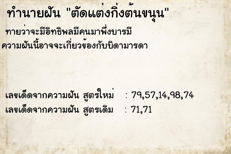 ทำนายฝันตัดแต่งกิ่งต้นขนุน ทำนายฝันทำนายฝันตัดแต่งกิ่งต้นขนุน