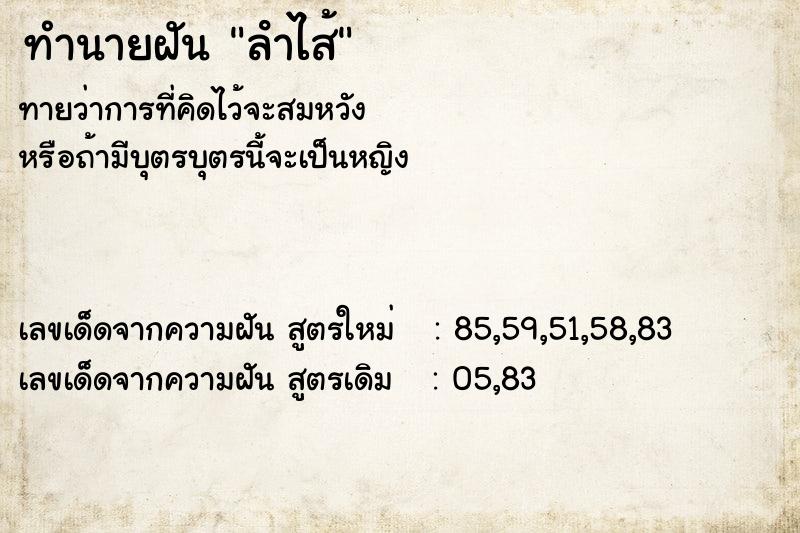 ทำนายฝันลําไส้ ทำนายฝันทำนายฝันลําไส้