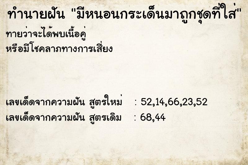 ทำนายฝันมีหนอนกระเด็นมาถูกชุดที่ใส่ ทำนายฝันทำนายฝันมีหนอนกระเด็นมาถูกชุดที่ใส่