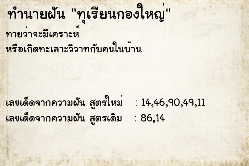 ทำนายฝันทุเรียนกองใหญ่ ทำนายฝันทำนายฝันทุเรียนกองใหญ่