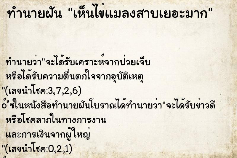 ทำนายฝันเห็นไข่แมลงสาบเยอะมาก ทำนายฝันทำนายฝันเห็นไข่แมลงสาบเยอะมาก