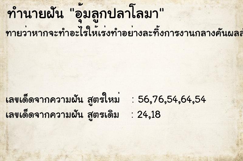 ทำนายฝันอุ้มลูกปลาโลมา ทำนายฝันทำนายฝันอุ้มลูกปลาโลมา