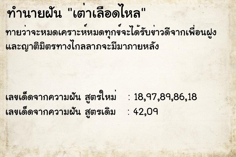 ทำนายฝันเต่าเลือดไหล ทำนายฝันทำนายฝันเต่าเลือดไหล