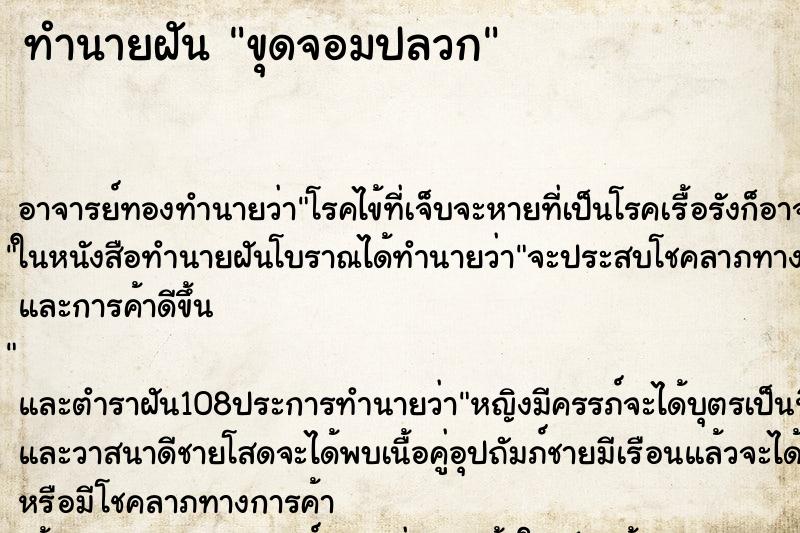 ทำนายฝัน ขุดจอมปลวก