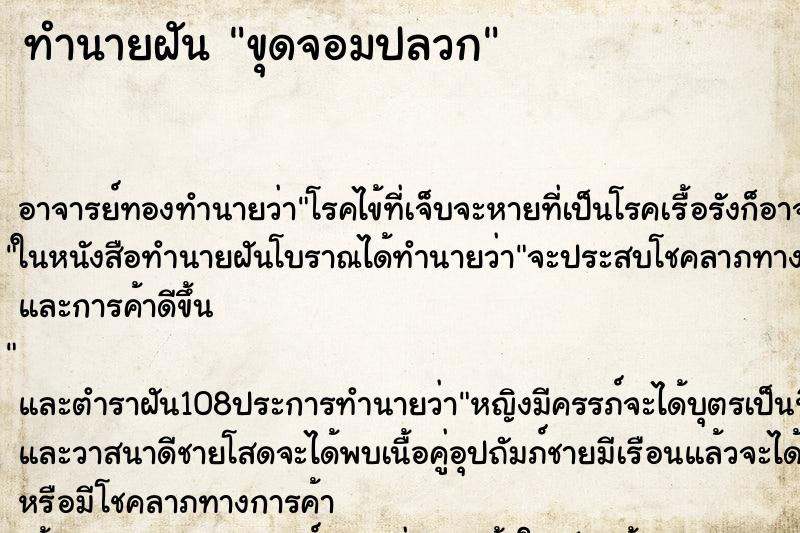 ทำนายฝัน ขุดจอมปลวก ตำราโบราณ แม่นที่สุดในโลก