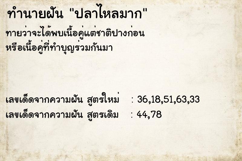 ทำนายฝันทำนายฝันปลาไหลมาก