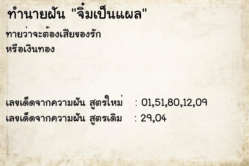 ทำนายฝันจิ๋มเป็นแผล ทำนายฝันทำนายฝันจิ๋มเป็นแผล