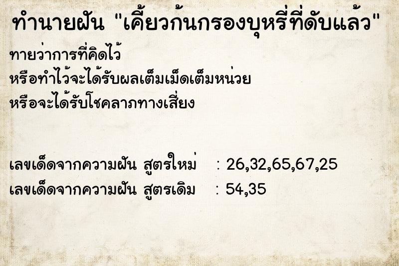 ทำนายฝันเคี้ยวก้นกรองบุหรี่ที่ดับแล้ว ทำนายฝันทำนายฝันเคี้ยวก้นกรองบุหรี่ที่ดับแล้ว