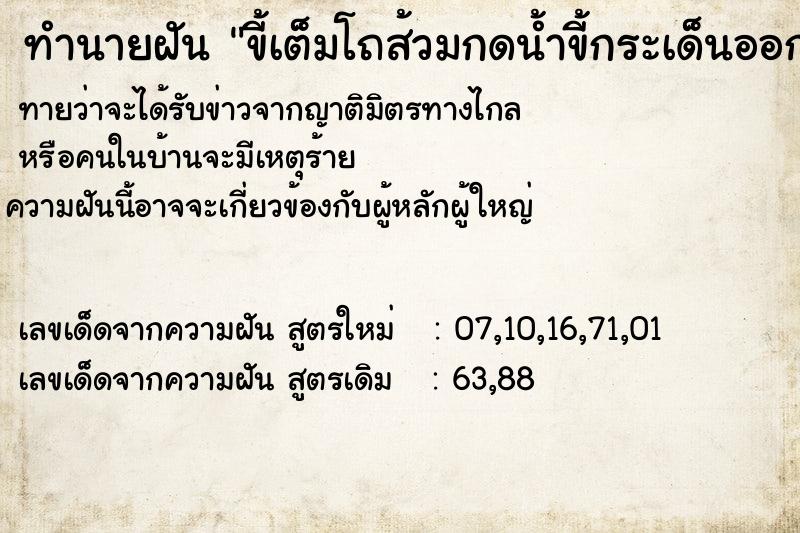 ทำนายฝันขี้เต็มโถส้วมกดน้ำขี้กระเด็นออกมา ทำนายฝันทำนายฝันขี้เต็มโถส้วมกดน้ำขี้กระเด็นออกมา