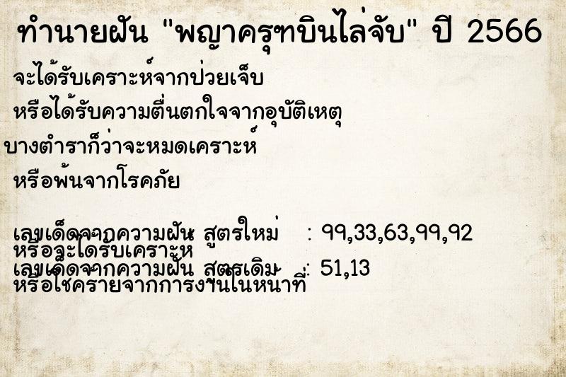 ทำนายฝัน พญาครุฑบินไล่จับ ตำราโบราณ แม่นที่สุดในโลก