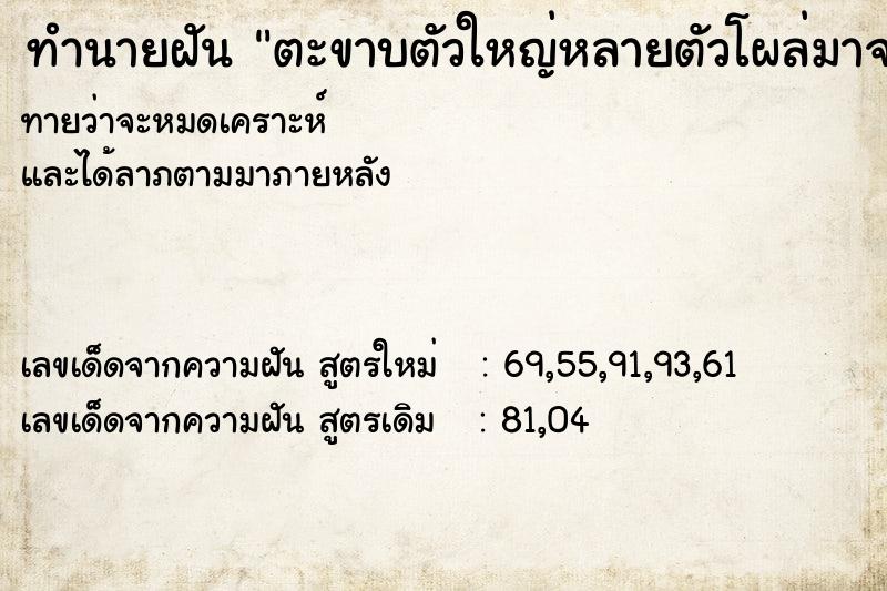 ทำนายฝันตะขาบตัวใหญ่หลายตัวโผล่มาจากดิน ทำนายฝันทำนายฝันตะขาบตัวใหญ่หลายตัวโผล่มาจากดิน